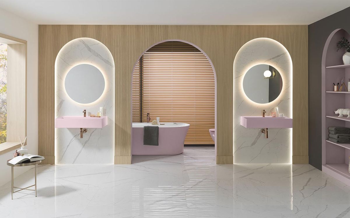 Des couleurs pastel pour illuminer la salle de bains