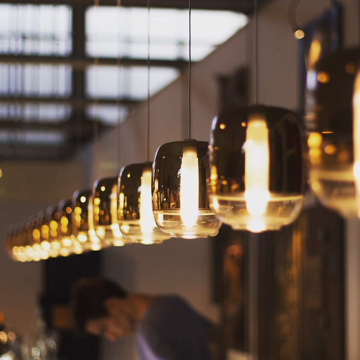 Lampe suspendue en verre soufflé