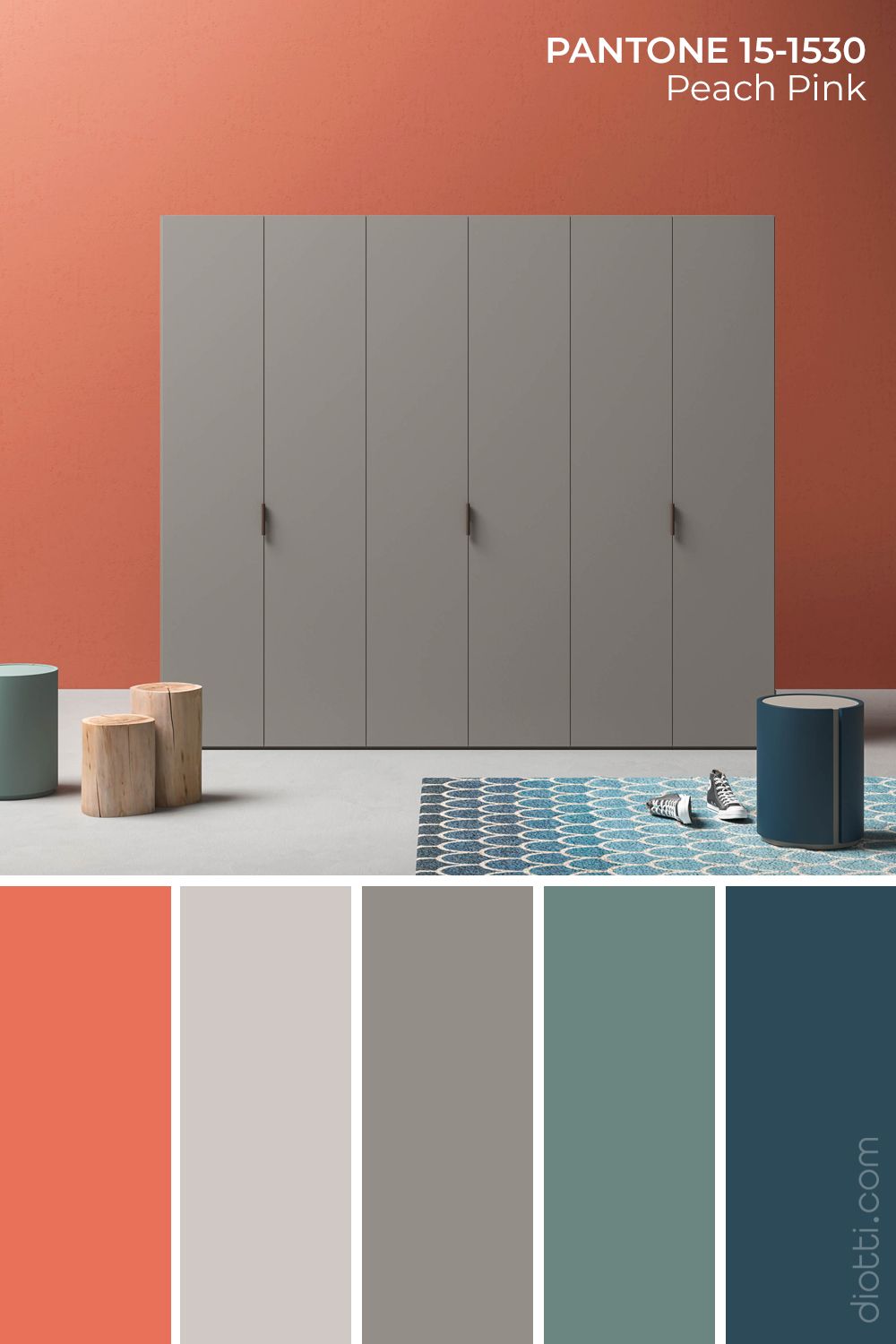 Pantone Peach Pink selection by diotti.com