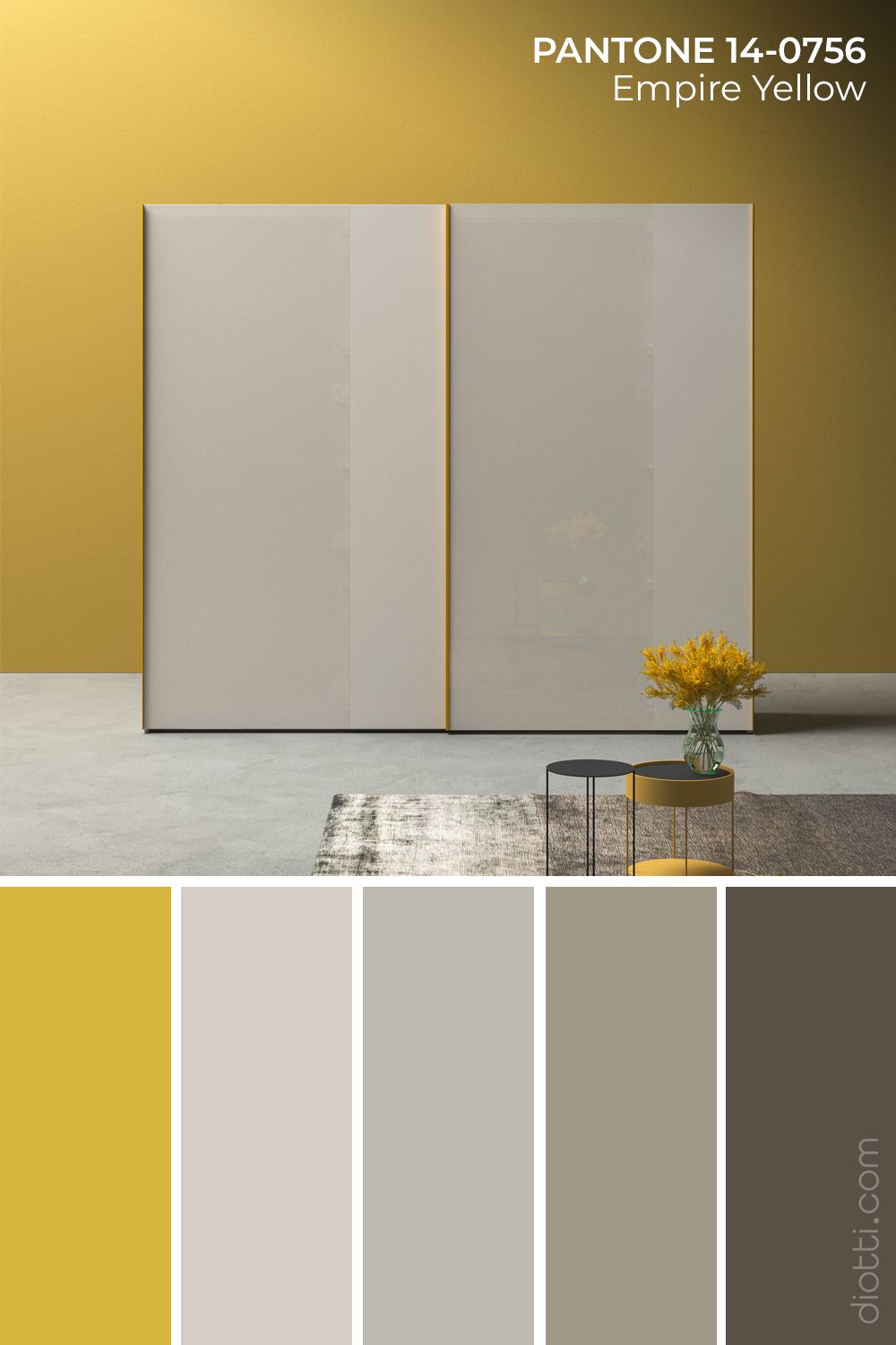 Palette Pantone Empire Yellow sélectionnée par diotti.com