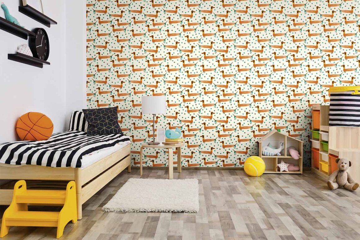 papier peint chambre de chien