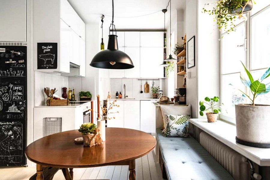 Mini appartement cuisine avec touches vintage