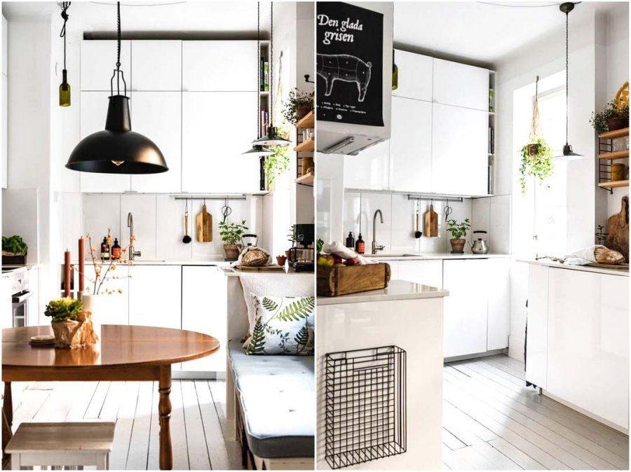 Mini cuisine d'appartement avec des touches vintage