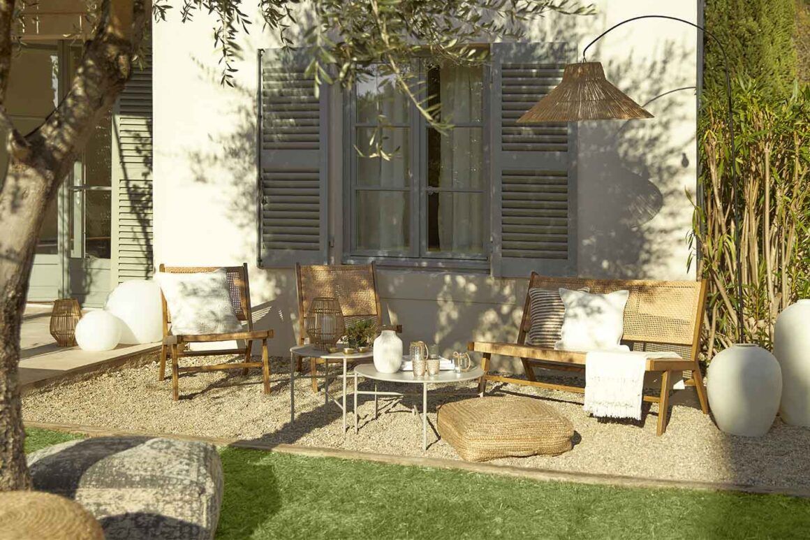 jardin meublé en style bohème