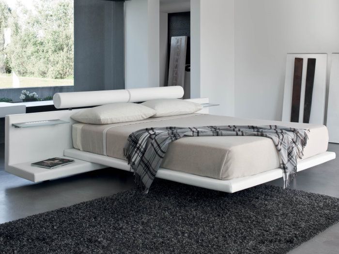 Lit avec tête de lit basse et étagères intégrées Jalisco