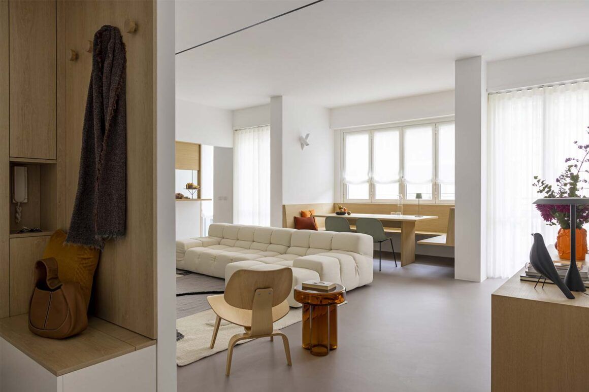 Appartement de trois pièces rénové à Milan par Euga Design Studio