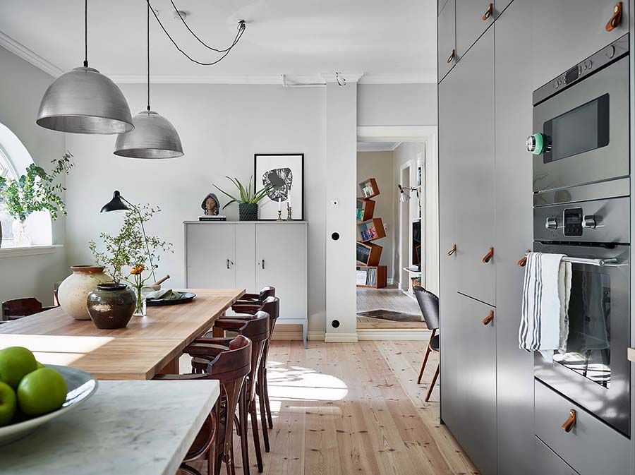 Vert menthe et couleurs neutres pour une rénovation de maison de style scandinave et vintage