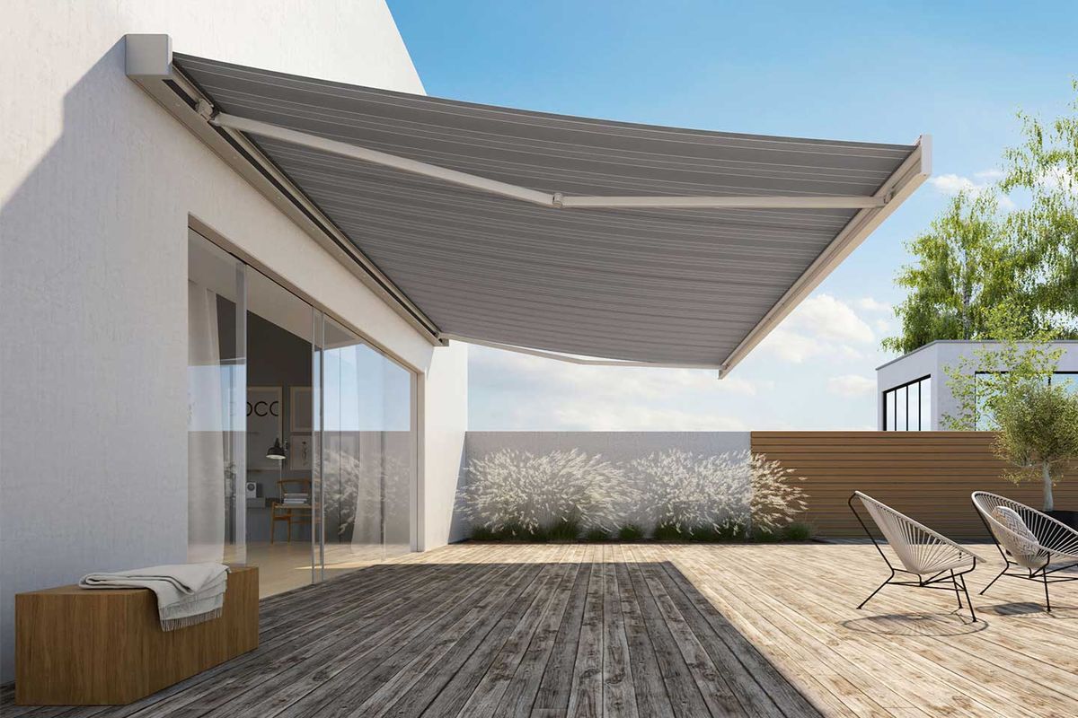 store à bras extensible sur terrasse