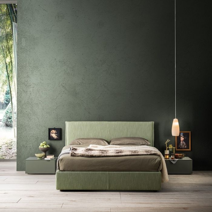 Chambre à coucher décorée avec la palette Olive Branch par diotti.com