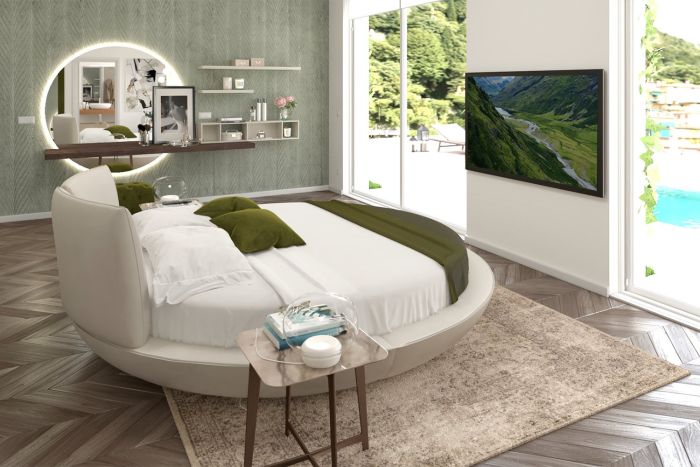 Home Tour by diotti.com, chambre principale avec lit rond