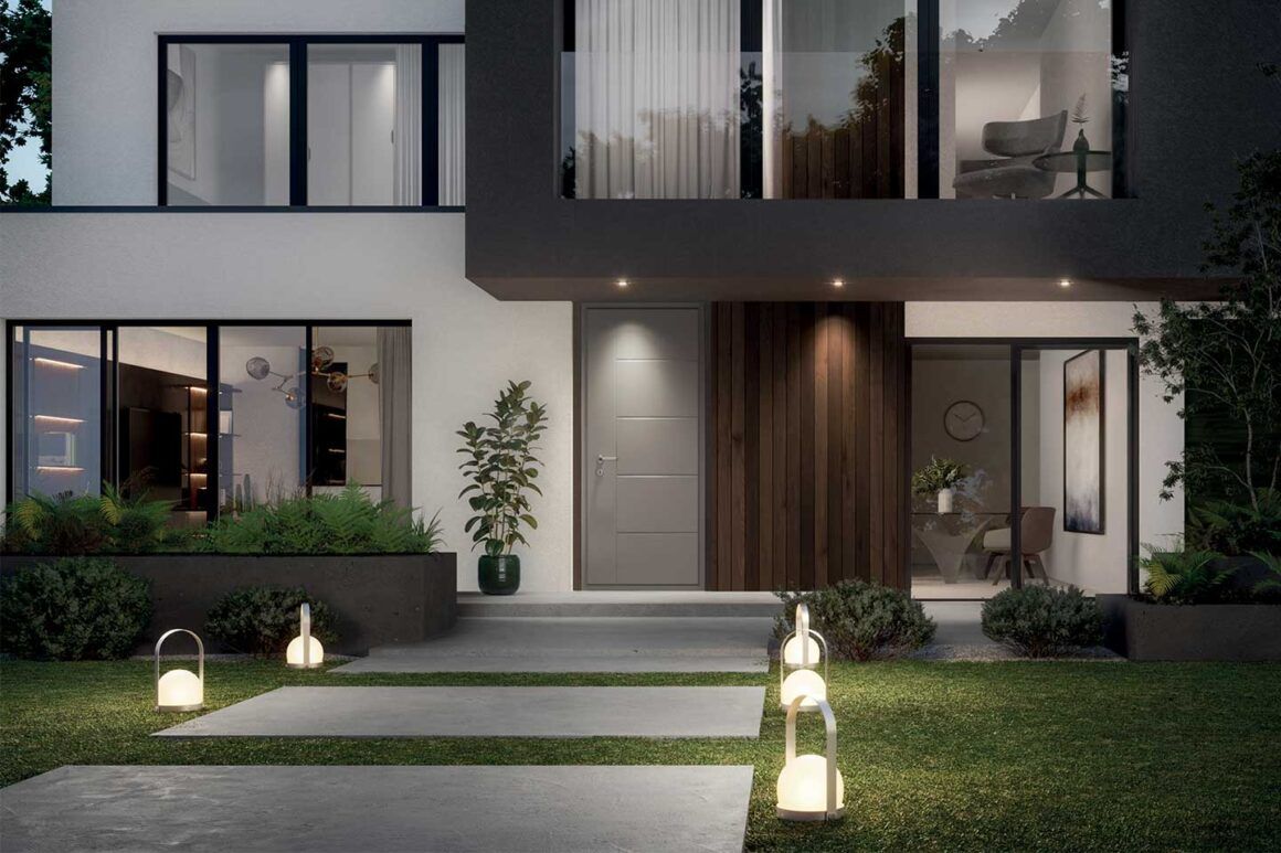 Portes et cadres de fenêtres coordonnés avec Schüco InClos