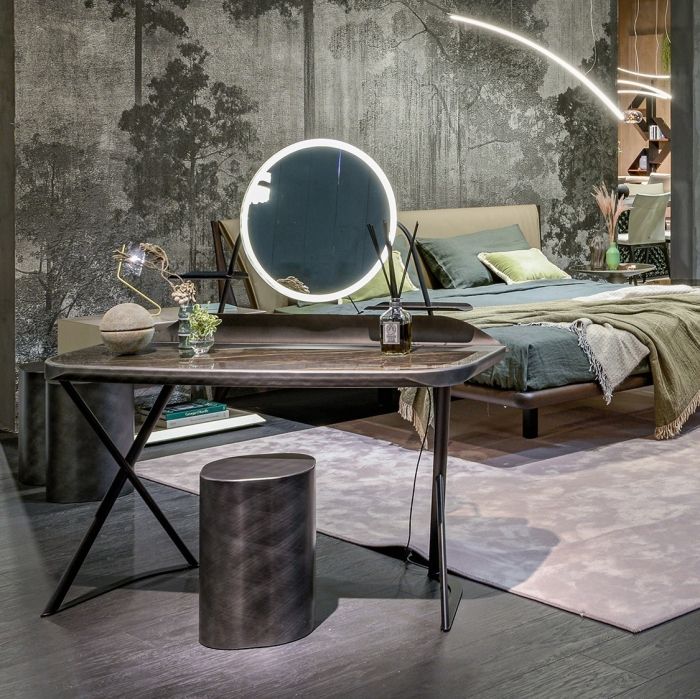 Meuble de maquillage moderne avec miroir et éclairage LED intégré Cocoon Trousse