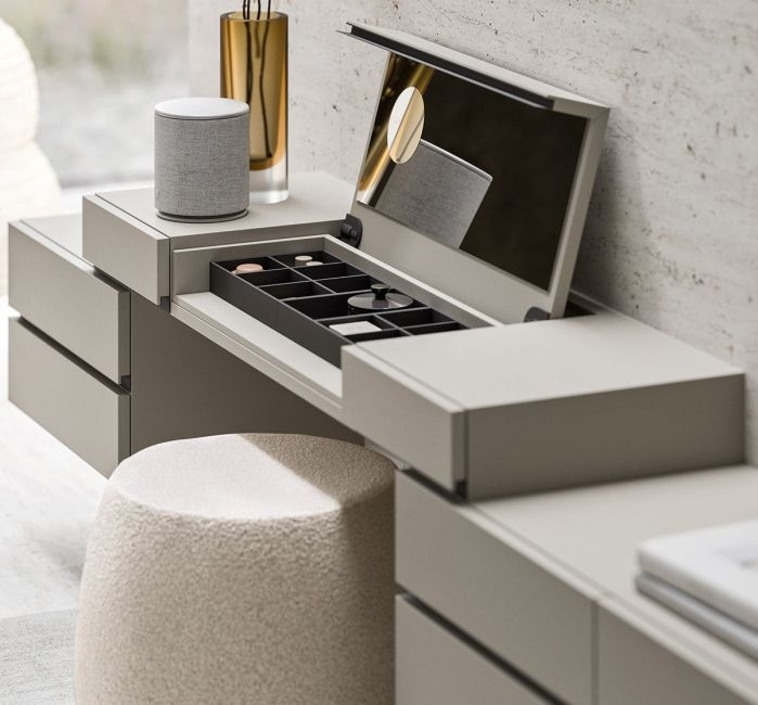 Console de maquillage suspendue avec miroir Mason