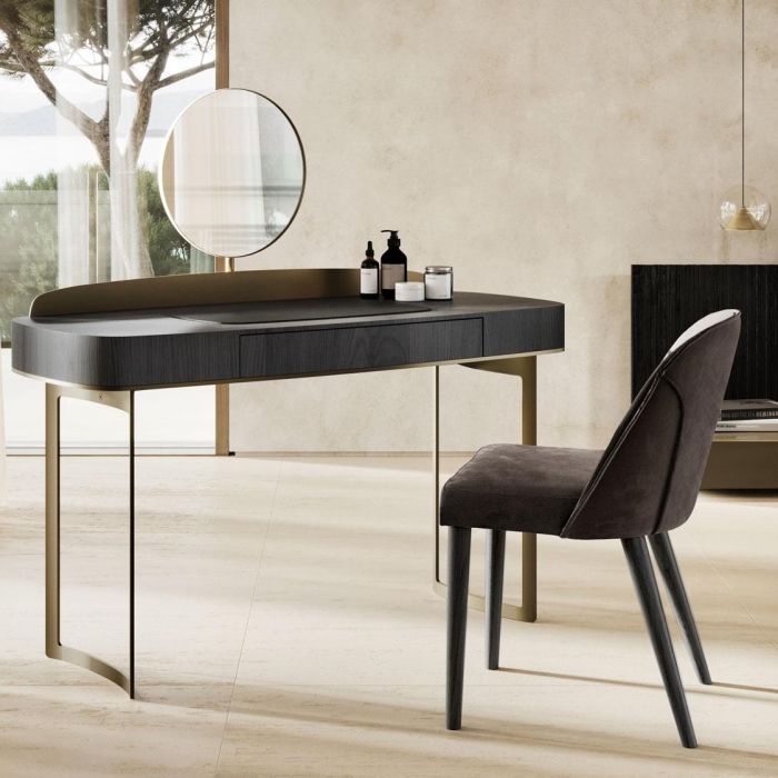 Coiffeuse en bois avec tiroir et miroir intégré Wellswood