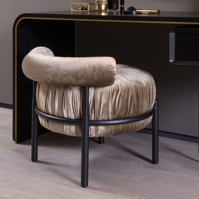 Pouf en velours brillant et structure en métal Bonbon, avec dossier abaissé réglable