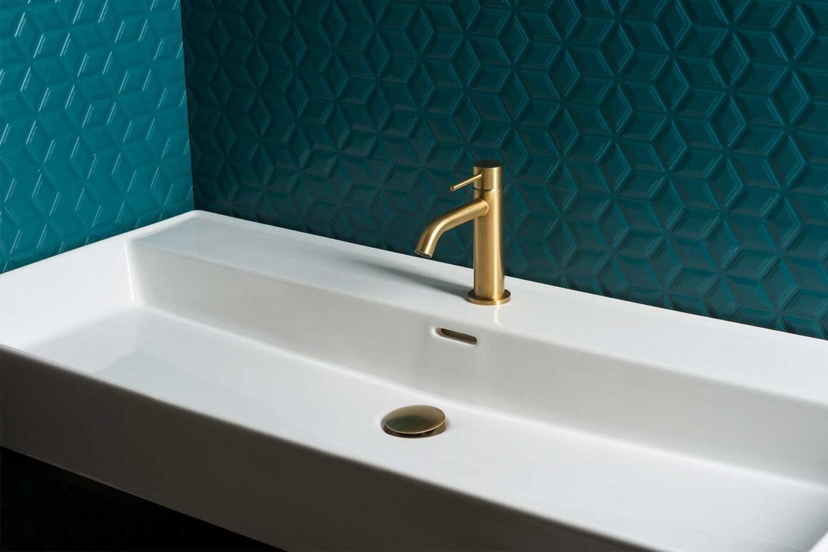 Robinet de salle de bain Tevere de Tubico finition or