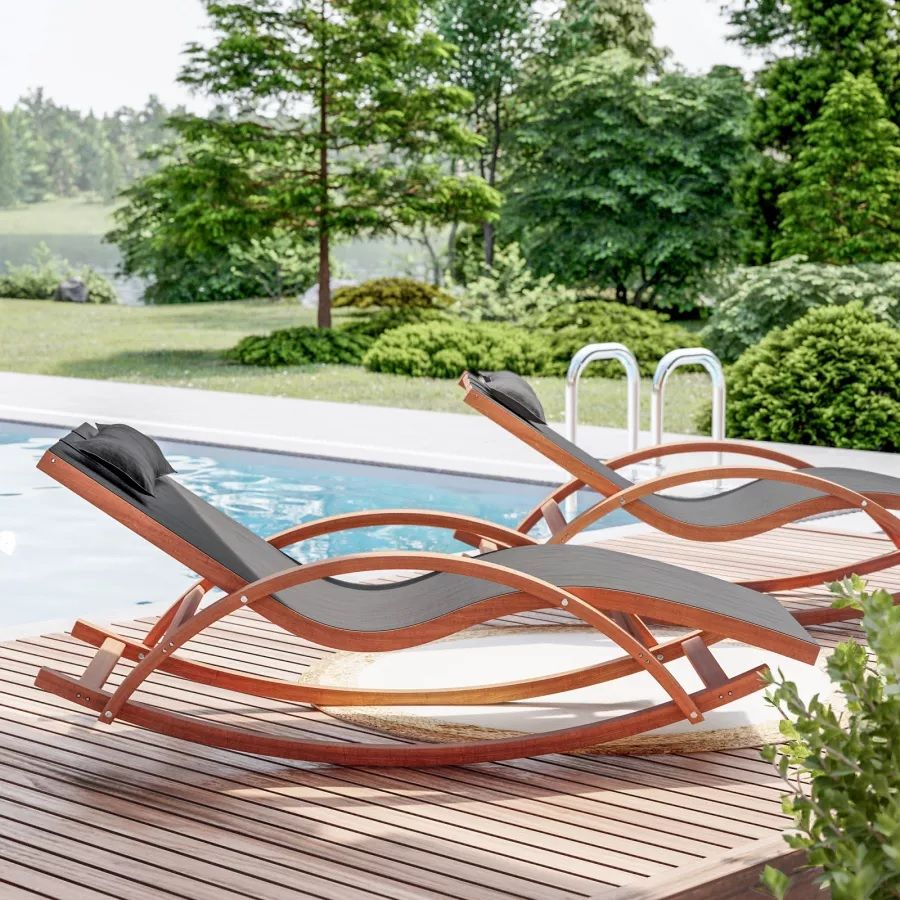 Lit de jardin 165x71h cm en bois avec toit mobile noir - Ranch