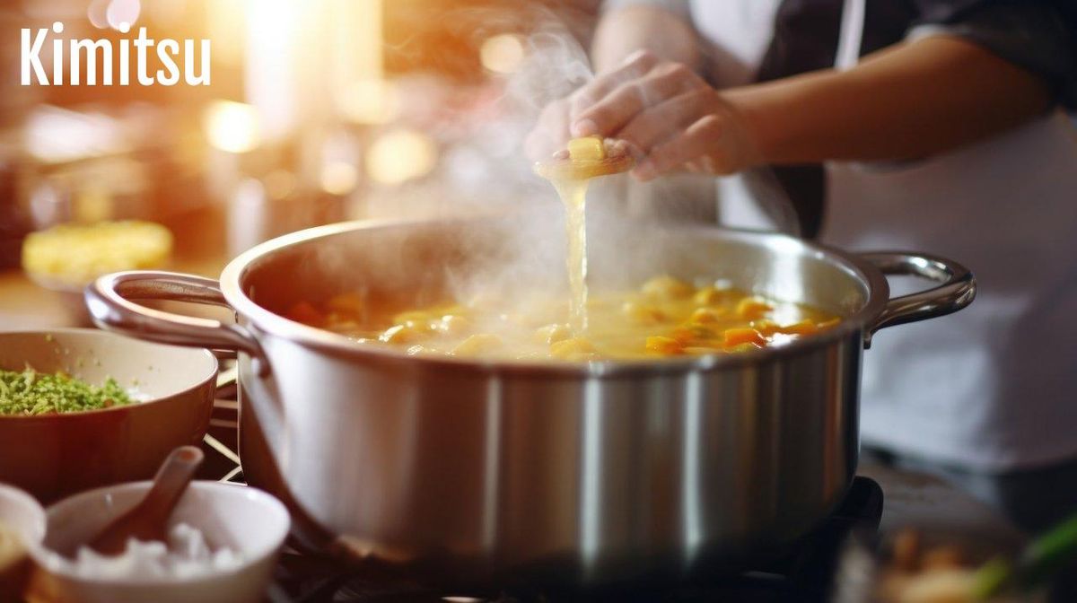 Bouillon en préparation, l’essence d’une bouillabaisse parfumée se crée ici.