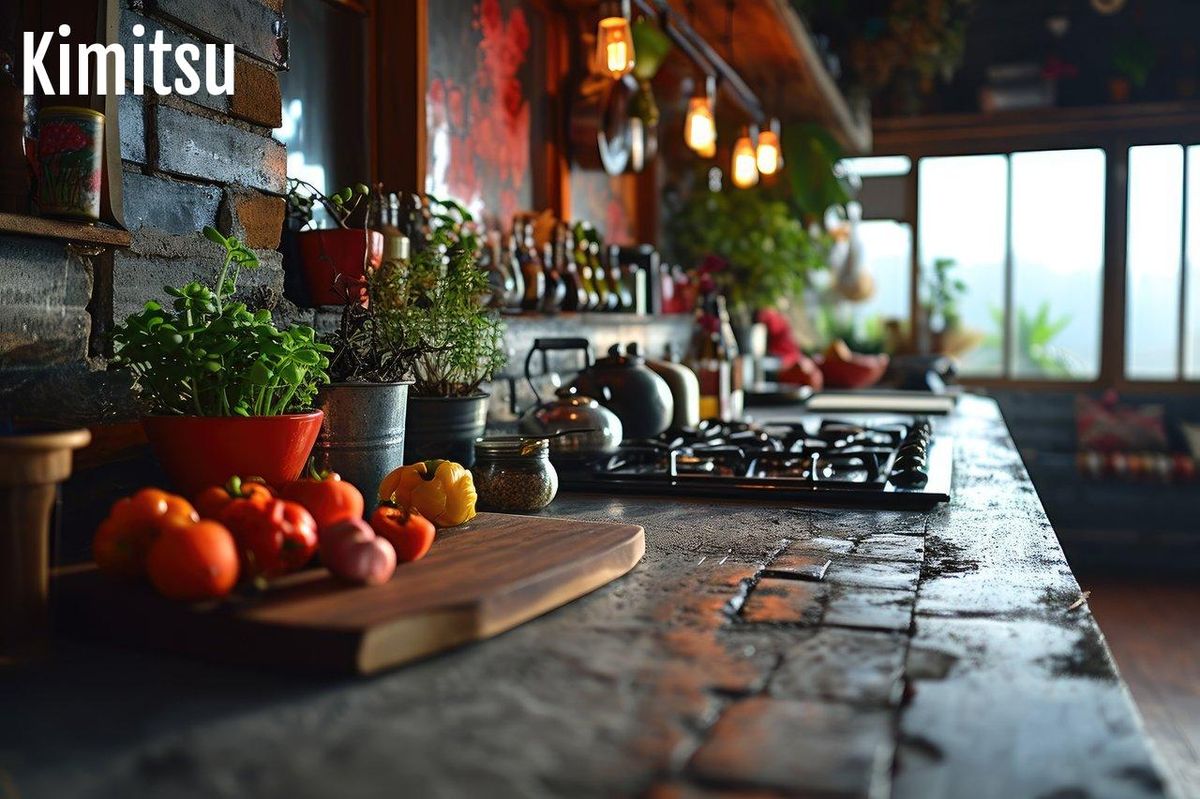 Chaleur et nature : une cuisine en teintes terre pour un confort authentique.