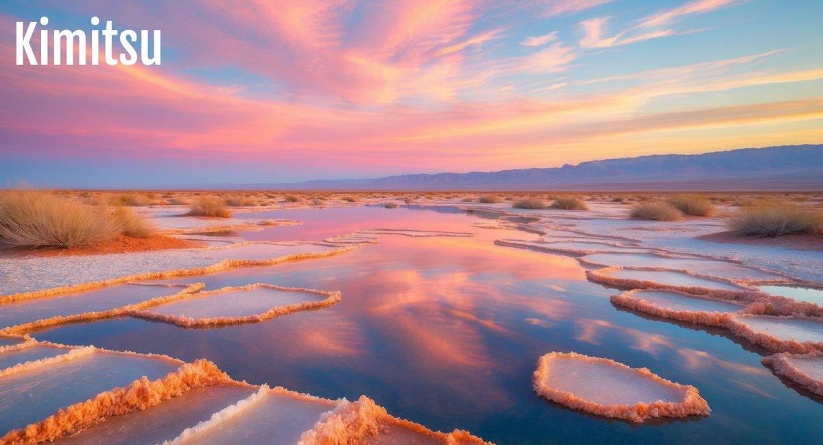 Coucher de soleil magique sur les salines, écho du sublime Salar d'Uyuni bolivien.