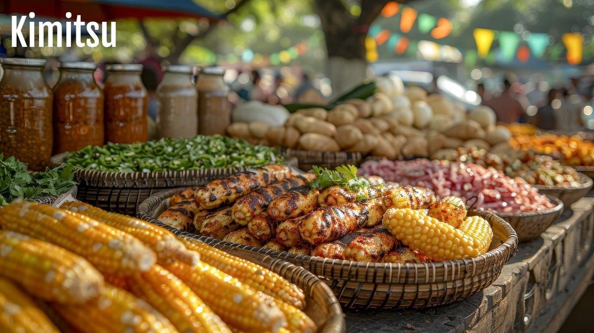 Dégustez local pour réduire l'empreinte carbone : un marché coloré et gourmand.