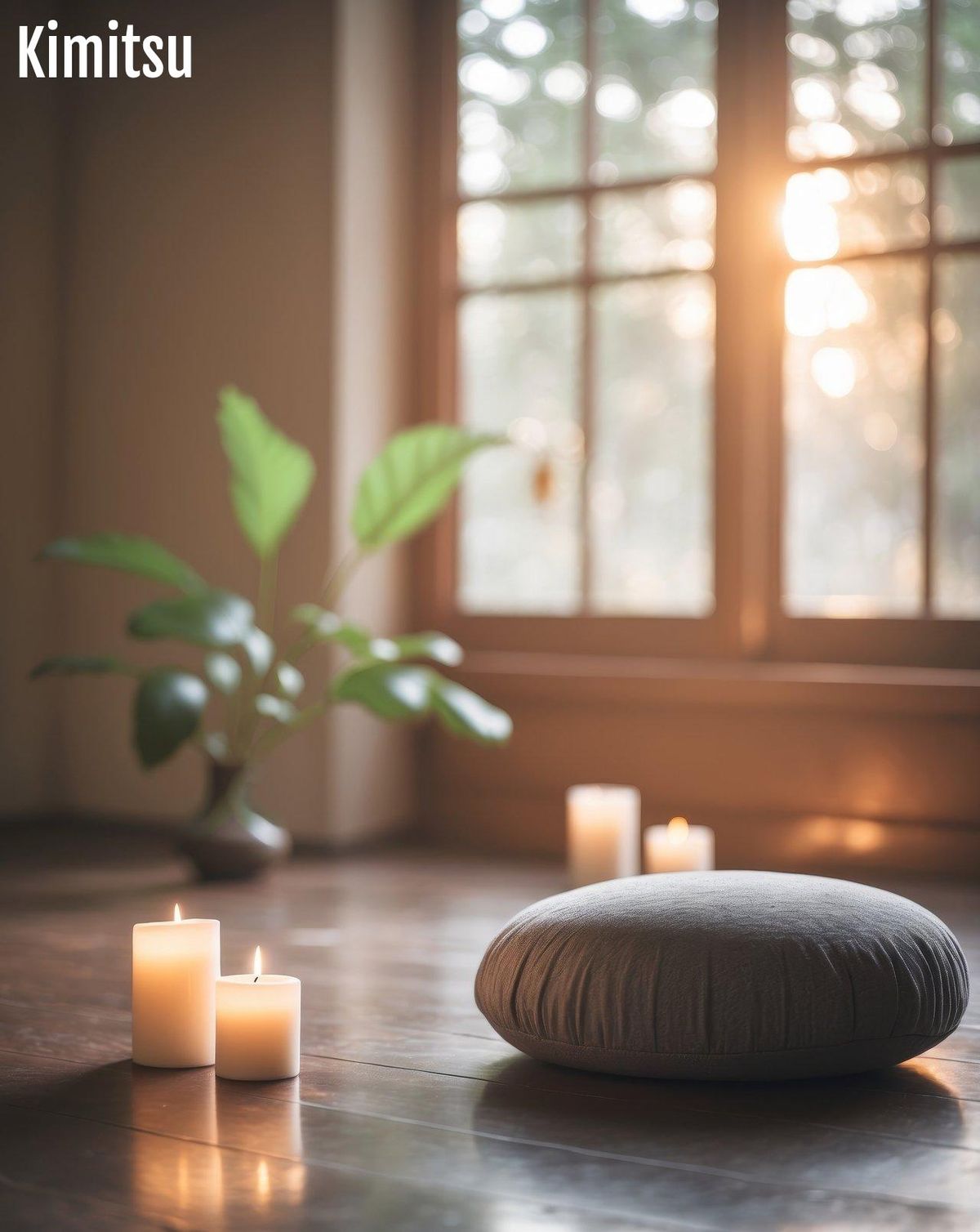 Espace de méditation avec coussins zafu et tapis zabuton pour une pratique relaxante.