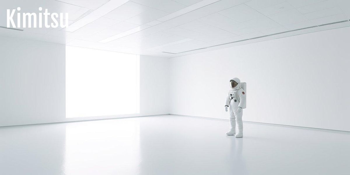 Minimalisme cosmique : un espace blanc pur pour une décoration épurée et futuriste.