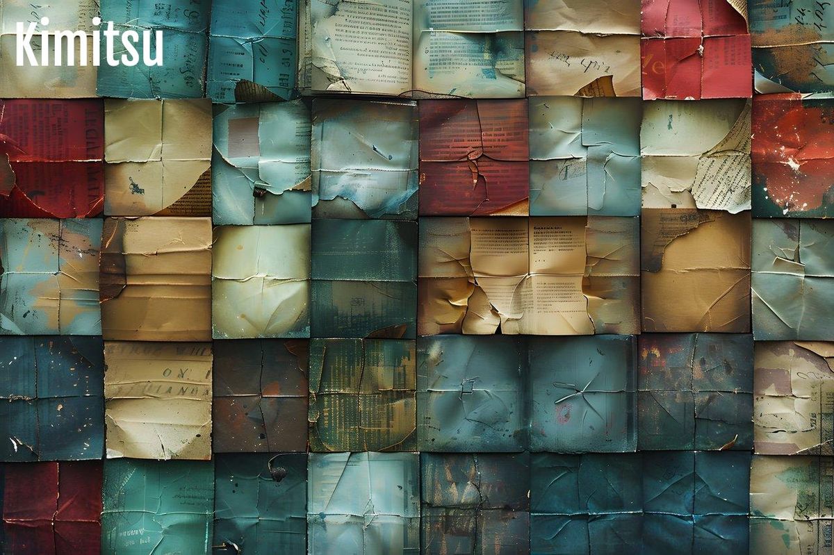 Mur d'art recyclé, où chaque papier froissé raconte l'harmonie écolo-créative.