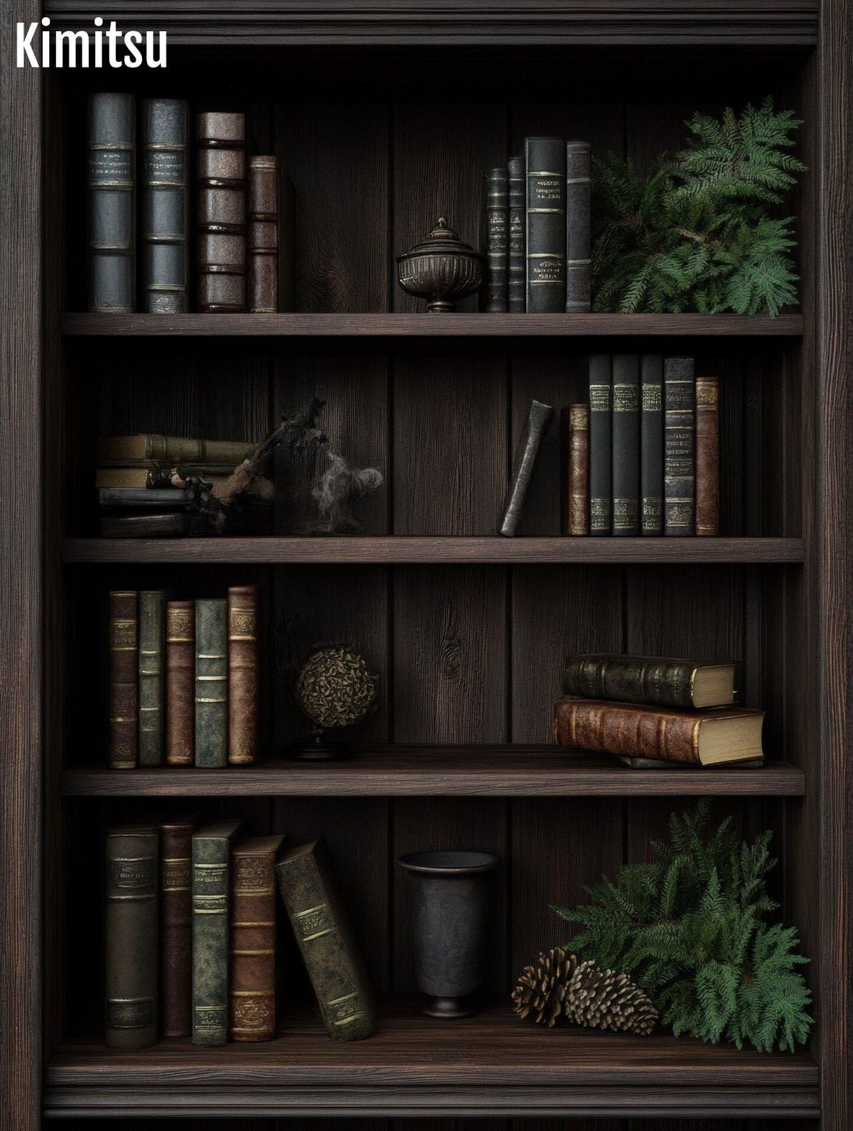 Un jeu de hauteurs et de textures dans cette bibliothèque, pour une déco raffinée.