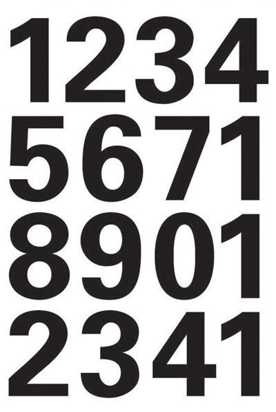 1 Planche de Stickers Chiffres 25mm (de 0 à 9)