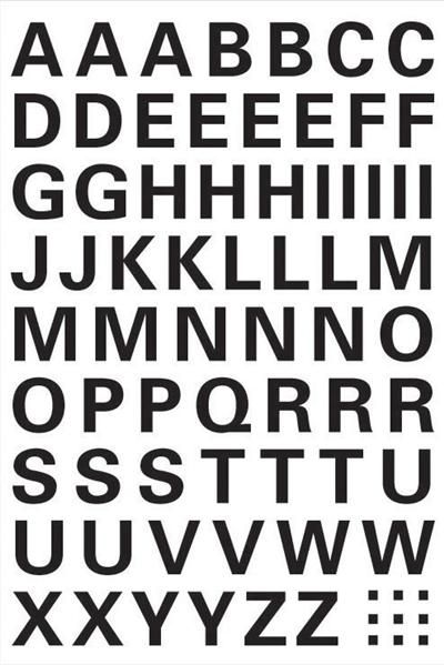 1 Planche de Stickers Lettres majuscules 10mm