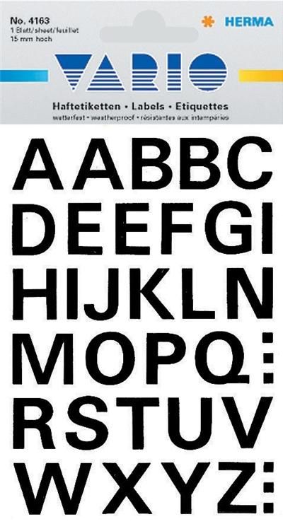 1 Planche de Stickers Lettres majuscules 15mm