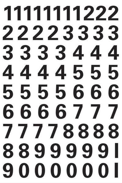 1 Planche Stickers chiffres 10mm (de 0 à 9)