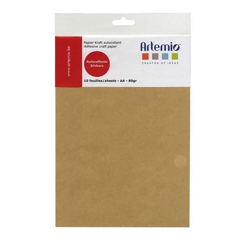 10 feuilles papier kraft a4 autocollant