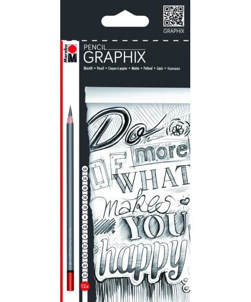 12 crayons graphix gris