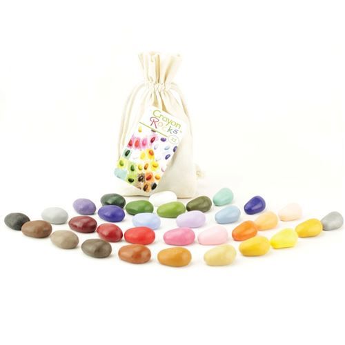 32 Crayons Couleurs Cailloux Sachet Coton Mousseline Crayon Rocks