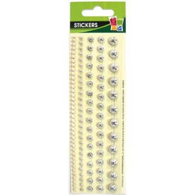 5 bandes de perles adhésives - Argenté - Graine créative