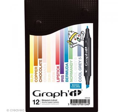 Assortiment Feutre à alcool Graph'it Manga colors x 12