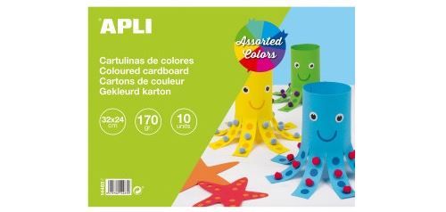 Bloc de carton 10 feuilles couleurs