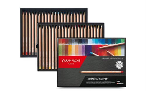 Boîte carton de 40 crayons de couleurs LUMINANCE 6901® - Caran d'Ache