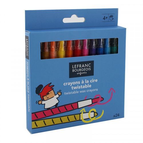 Boite de 24 crayons à la cire twistable - Lefranc Bourgeois