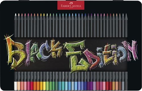 Boîte de 36 Crayons de couleur Faber-Castell Black Edition