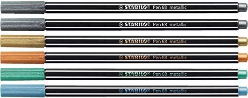 Boîte de 6 feutres Stabilo Pen 68 Metallic