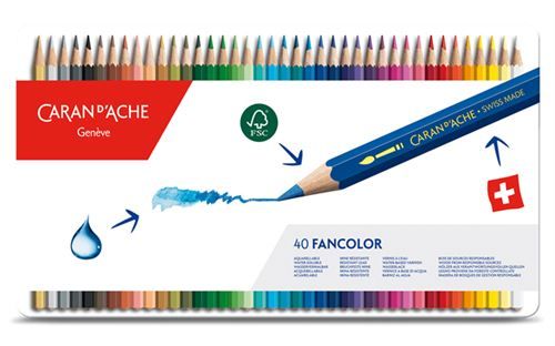 Boîte métal de 40 crayons de couleurs Fancolor - Caran d'Ache