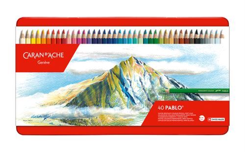 Boîte métal de 40 crayons de couleurs Pablo® - Caran d'Ache