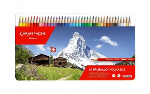 Boîte métal de 40 crayons de couleurs Prismalo® Aquarelle - Caran d'Ache