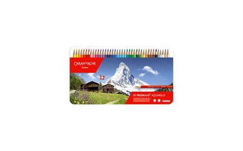 Boîte métal de 80 crayons de couleurs Prismalo® Aquarelle - Caran d'Ache