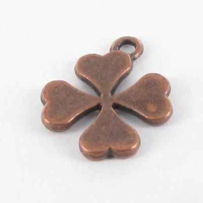 Breloque métal - Trèfle à 4 feuilles - Cuivré - MegaCrea