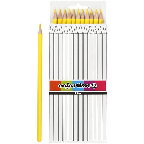 Colortime crayons 3 mm recharge 17 cm jaune 12 pièces
