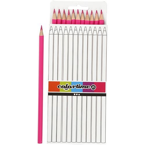 Colortime crayons 3 mm recharge 17 cm rose 12 pièces